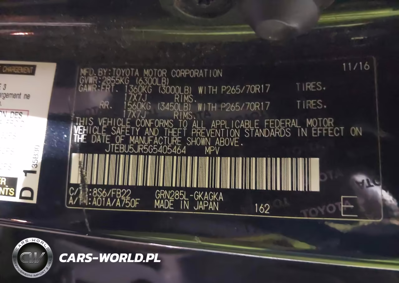 2016 Toyota 4Runner Sr5 VIN:JTEBU5JR5G5405464 - 9