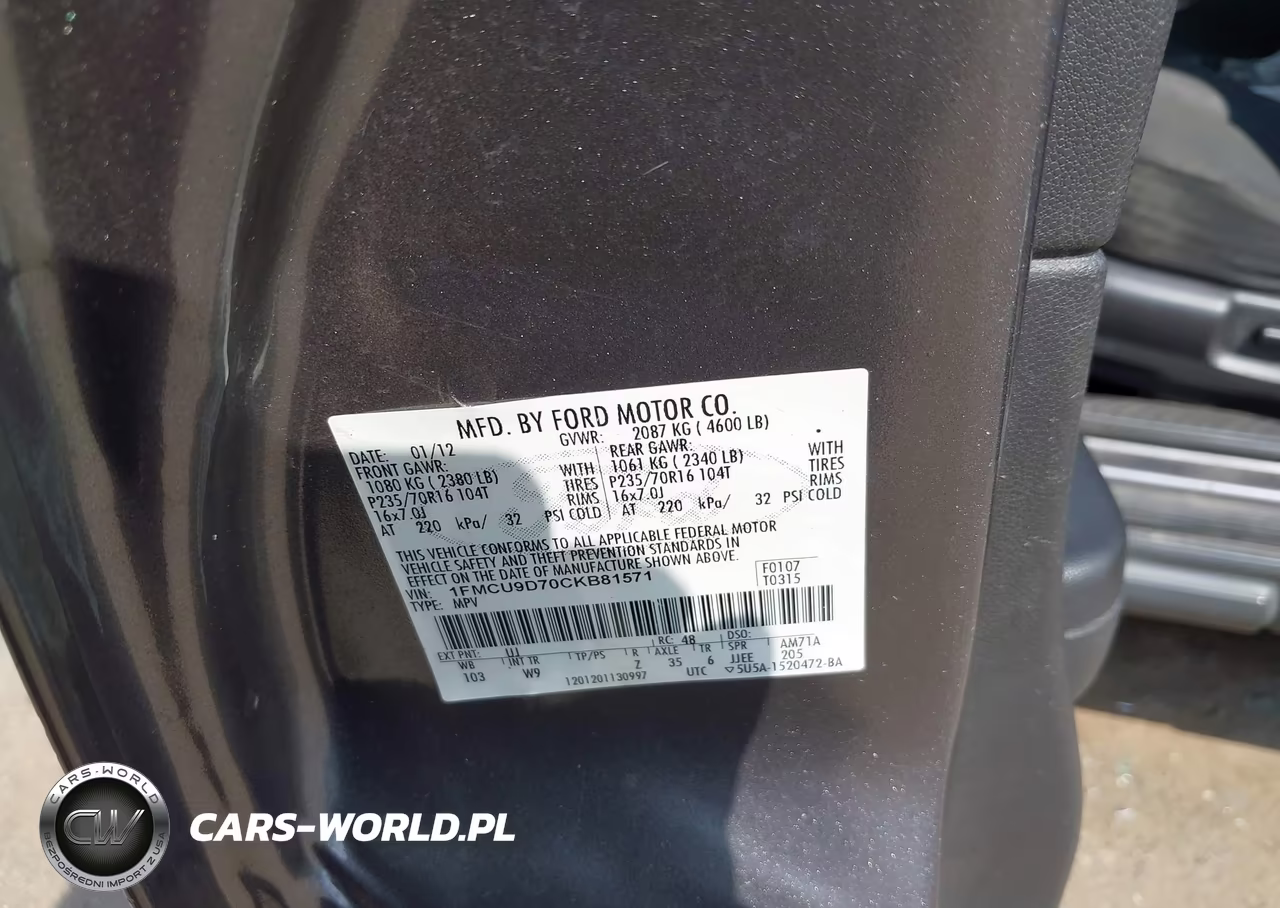 2012 Ford Escape Xlt VIN:1FMCU9D70CKB81571 - 9