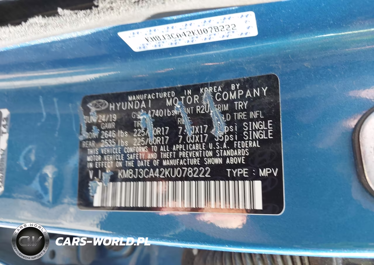 2019 Hyundai Tucson Value VIN:KM8J3CA42KU078222 - 9
