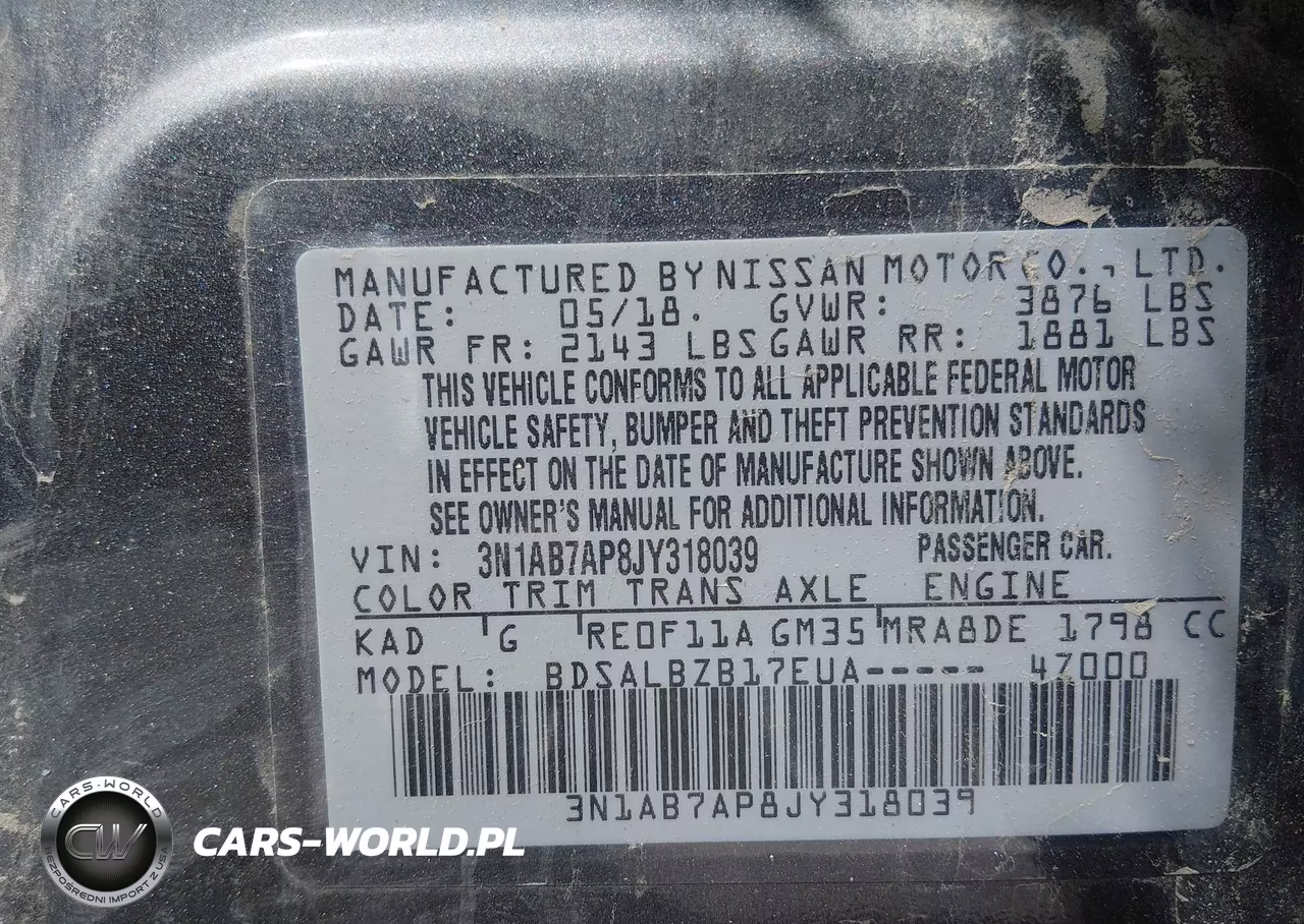 2018 Nissan Sentra S VIN:3N1AB7AP8JY318039 - 9