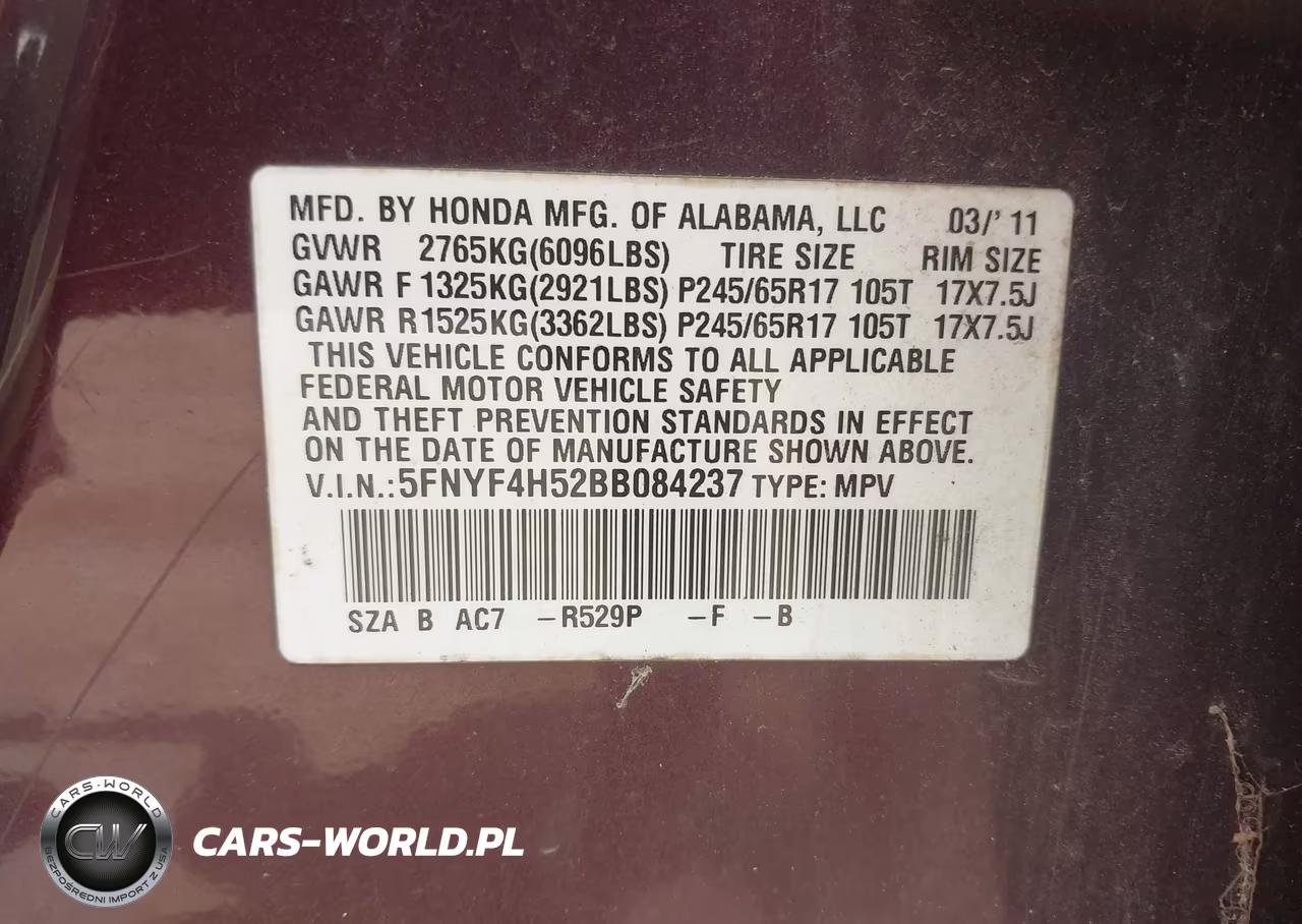 2011 Honda Pilot Ex-L VIN:5FNYF4H52BB084237 - 9