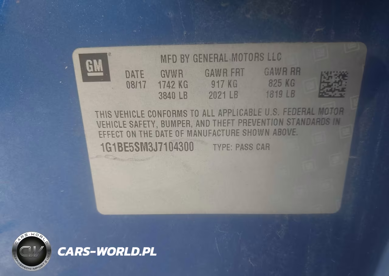 2018 Chevrolet Cruze Lt Auto VIN:1G1BE5SM3J7104300 - 9