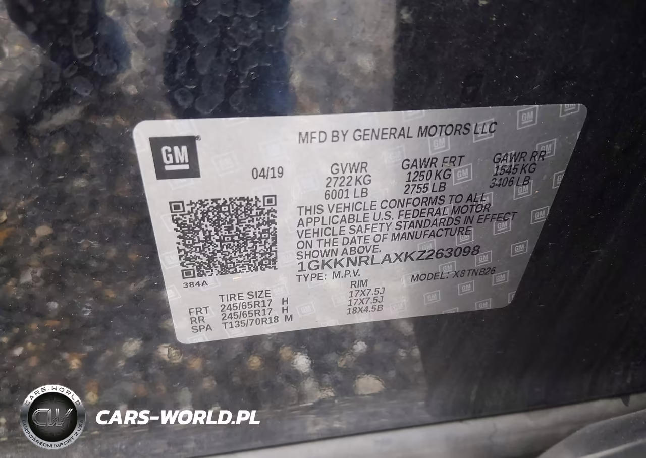 2019 GMC Acadia Sle-1 VIN:1GKKNRLAXKZ263098 - 9