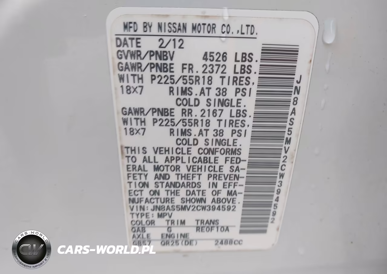 2012 Nissan Rogue Sv W-Sl Pkg VIN:JN8AS5MV2CW394592 - 9