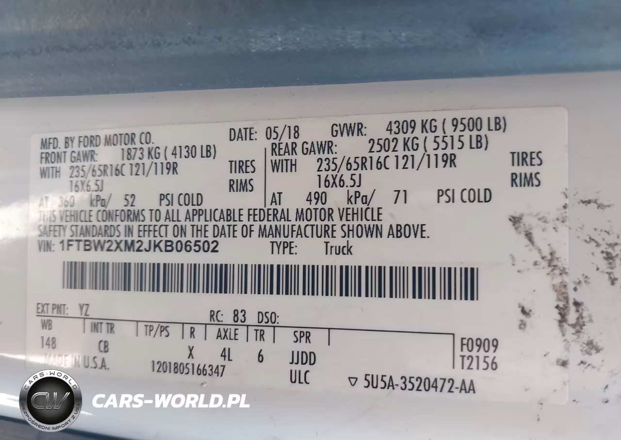 2018 Ford Transit-350 VIN:1FTBW2XM2JKB06502 - 9