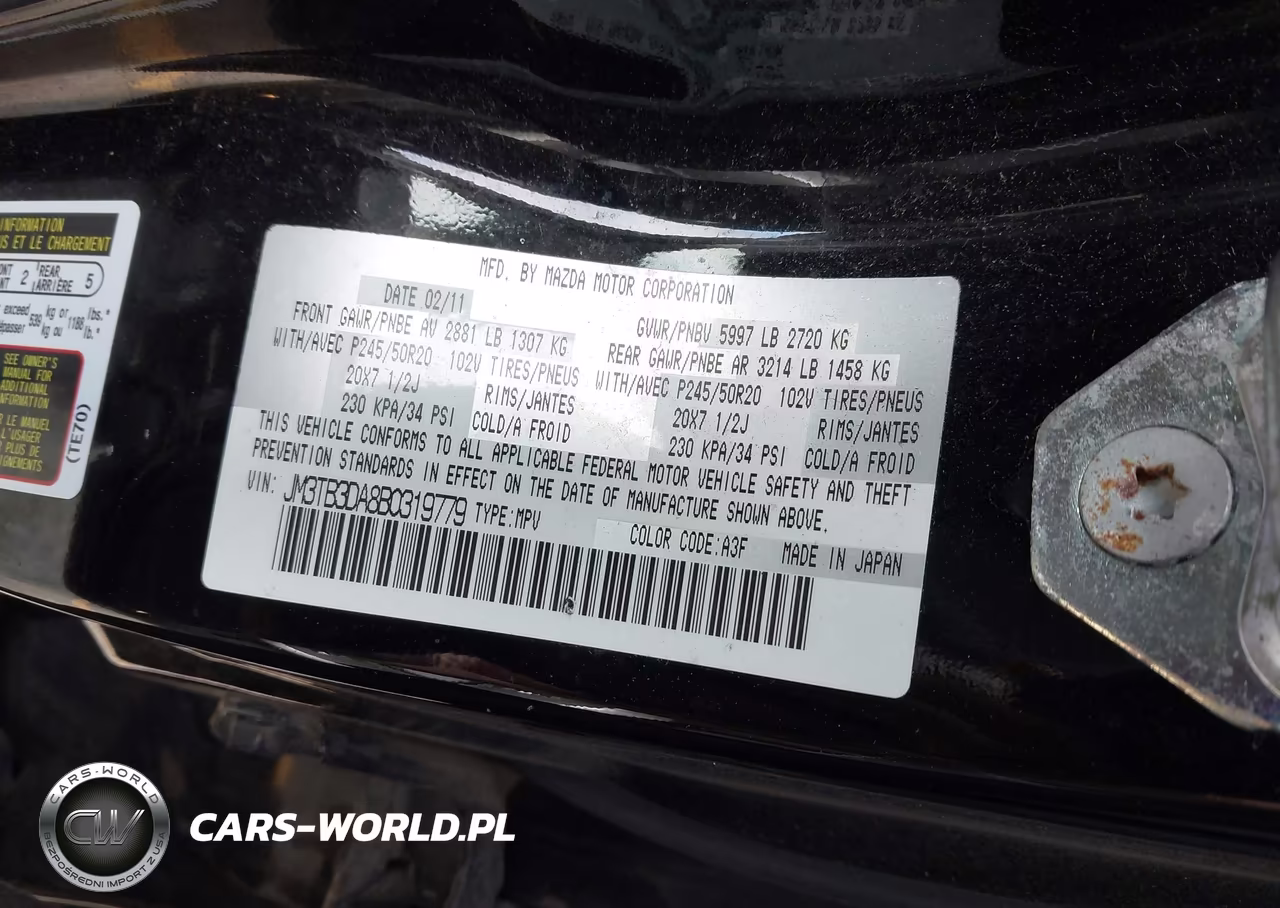 2011 Mazda Cx-9 Grand Touring VIN:JM3TB3DA8B0319779 - 9