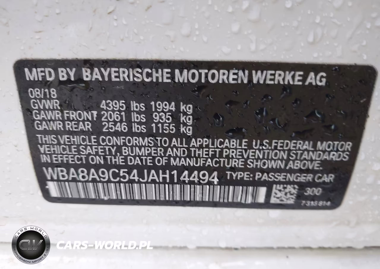 2018 BMW 320I VIN:WBA8A9C54JAH14494 - 9