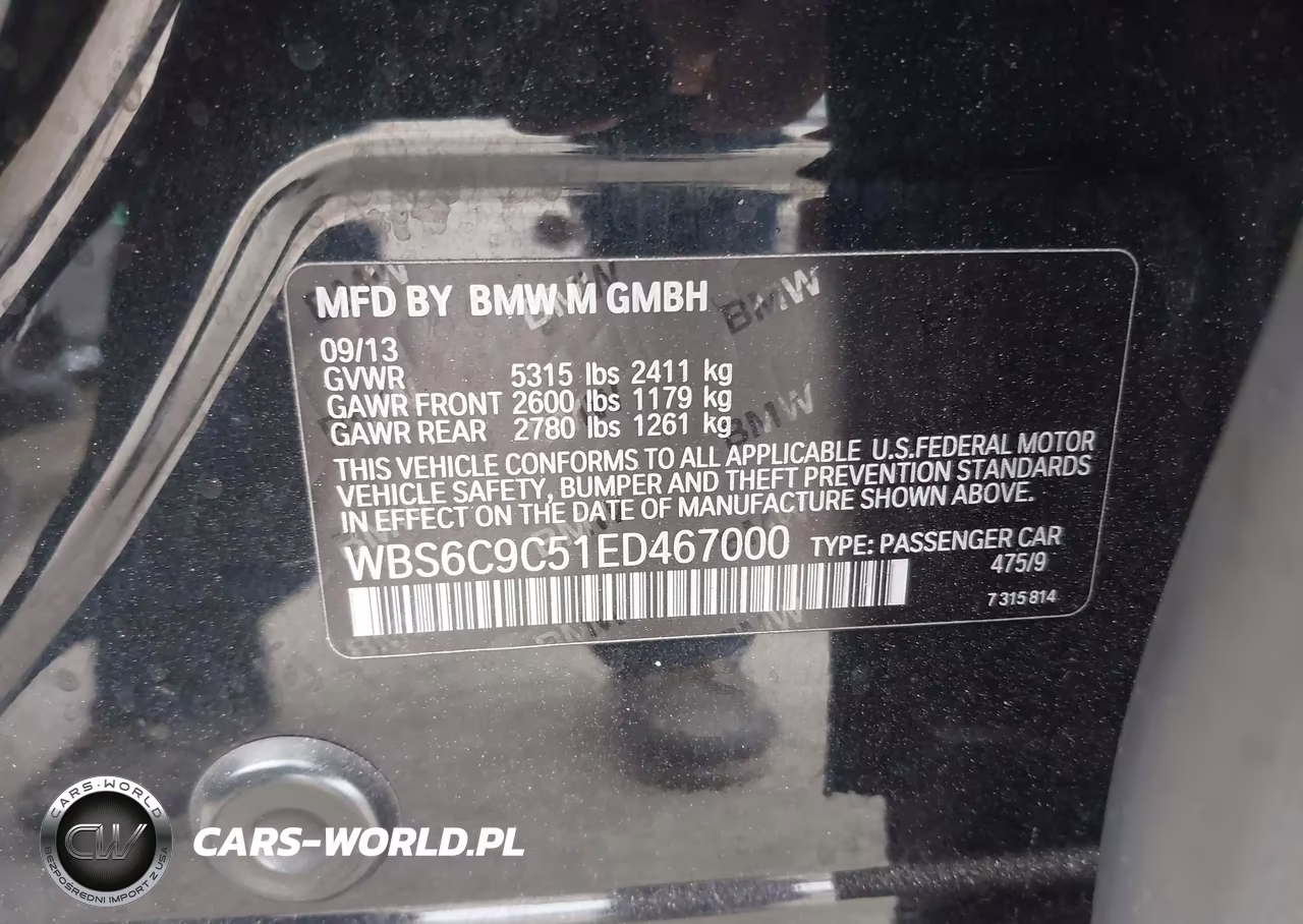 2014 BMW M6 Gran Coupe VIN:WBS6C9C51ED467000 - 9