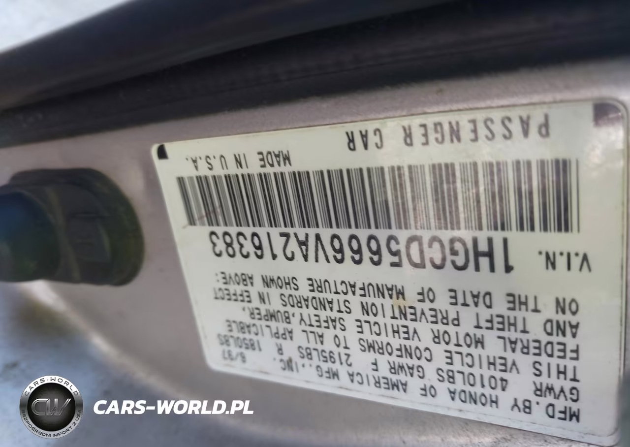 1997 Honda Accord Ex VIN:1HGCD5666VA216383 - 9