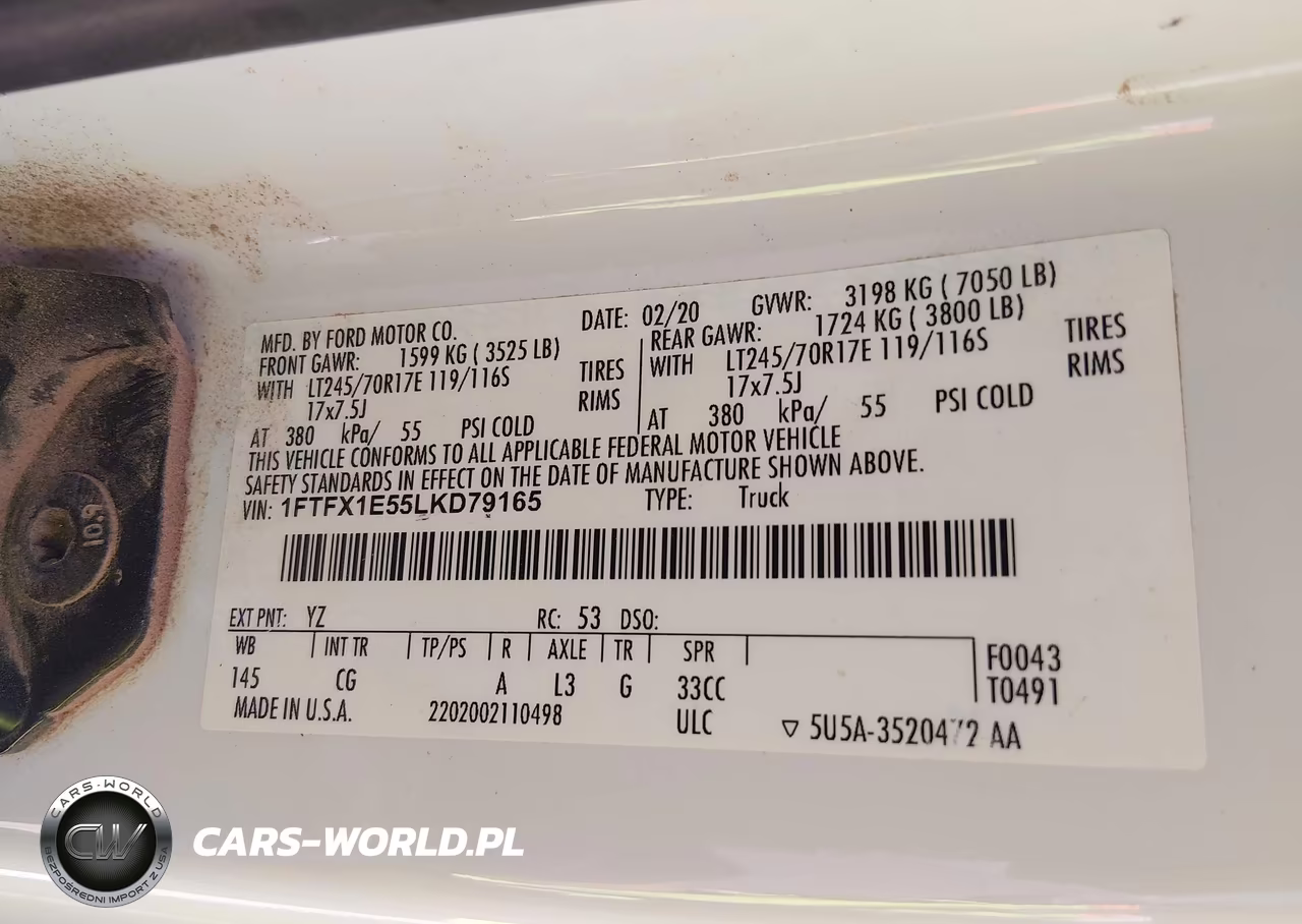 2020 Ford F-150 Xl VIN:1FTFX1E55LKD79165 - 9