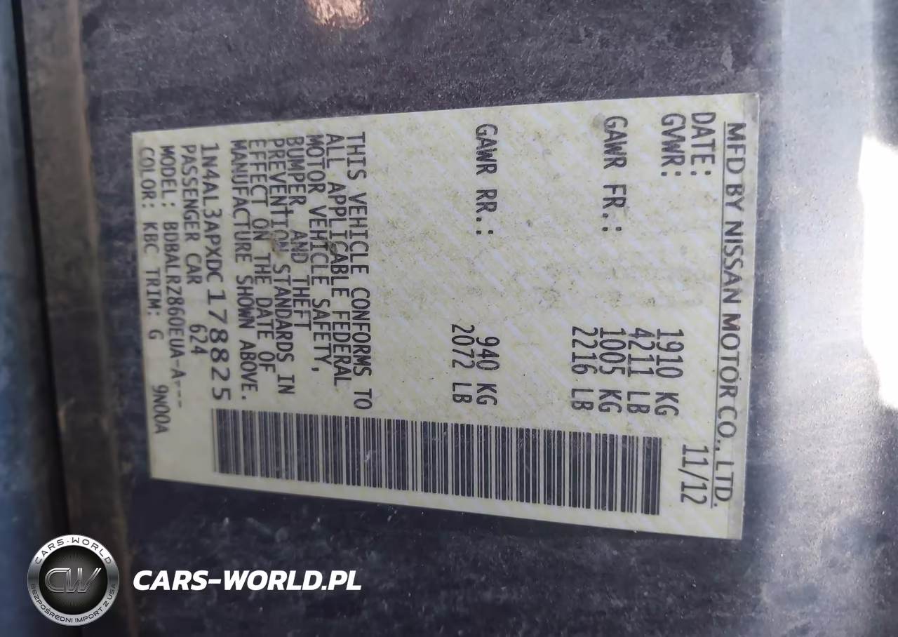 2013 Nissan Altima 2.5 S VIN:1N4AL3APXDC178825 - 9