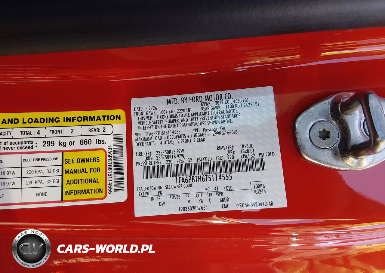 2026 Ford Mustang Ecoboost Fastback VIN:1FA6P8TH6T5114555 - 9