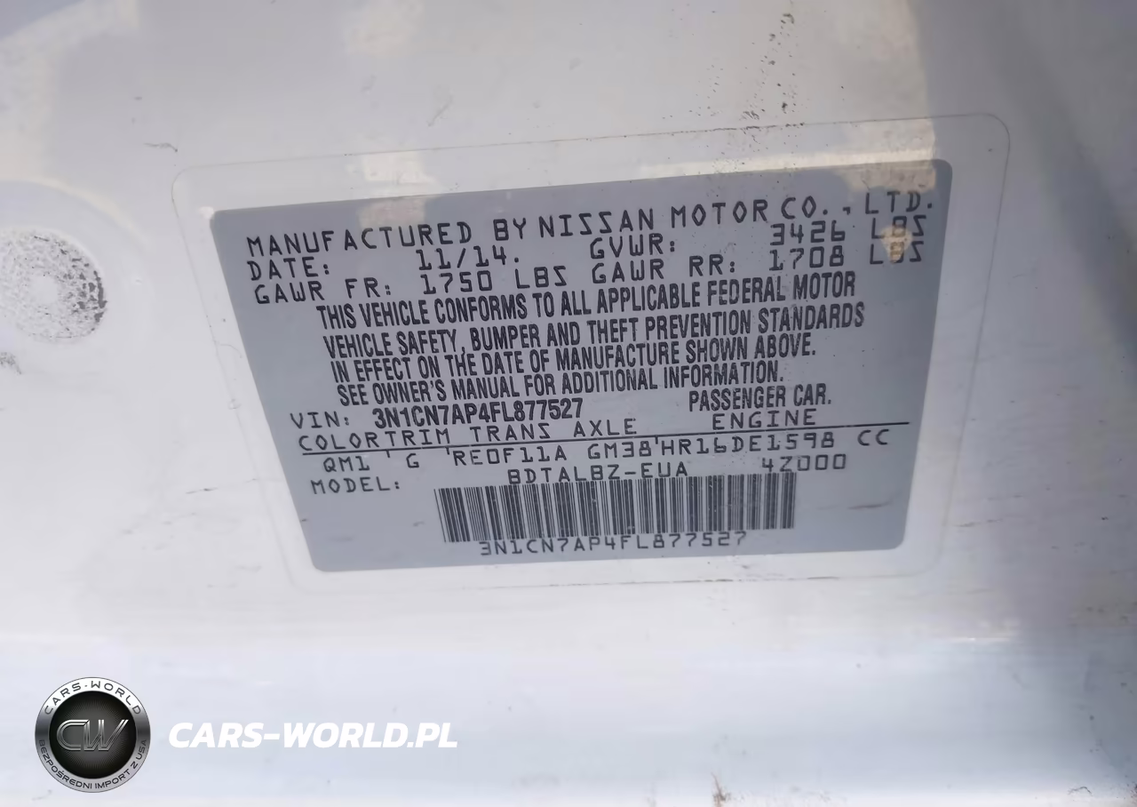 2015 Nissan Versa 1.6 Sv VIN:3N1CN7AP4FL877527 - 9