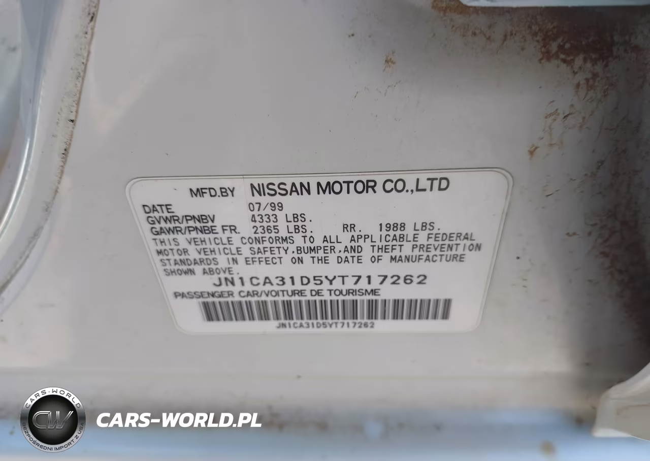 2000 Nissan Maxima Gle-Gxe-Se VIN:JN1CA31D5YT717262 - 9