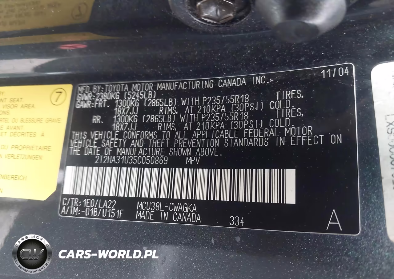 2005 Lexus Rx 330 VIN:2T2HA31U35C050869 - 9