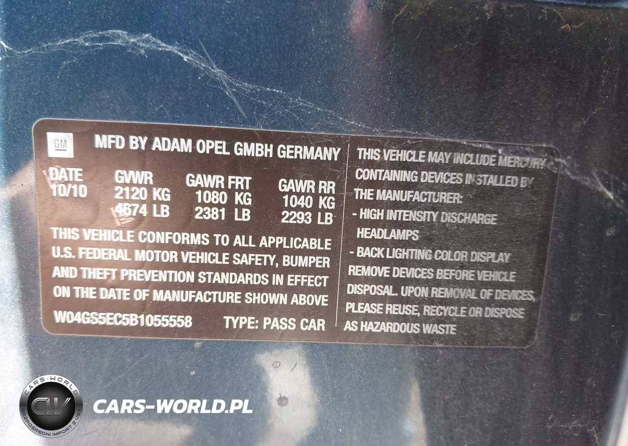 2011 Buick Regal Cxl Russelsheim VIN:W04GS5EC5B1055558 - 9