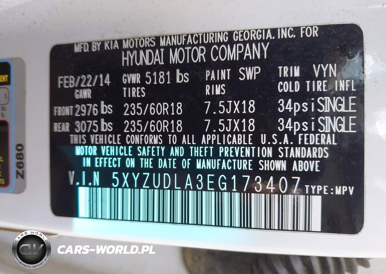 2014 Hyundai Santa Fe Sport 2.0L Turbo VIN:5XYZUDLA3EG173407 - 9