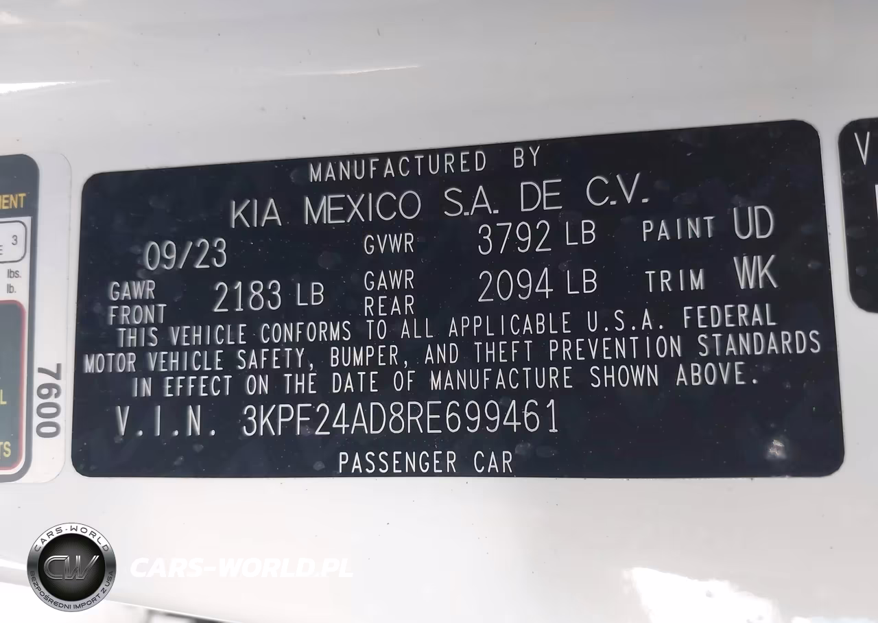 2024 Kia Forte Lx VIN:3KPF24AD8RE699461 - 9