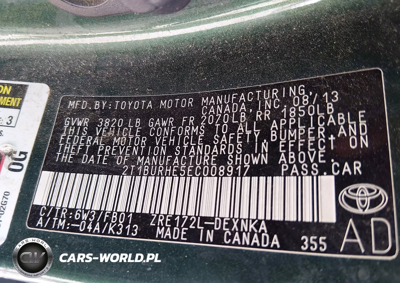2014 Toyota Corolla Le Plus VIN:2T1BURHE5EC008917 - 9