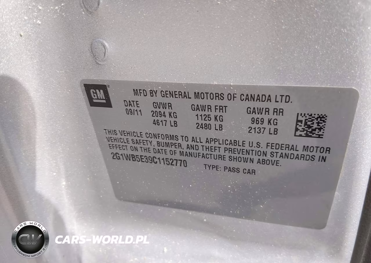 2012 Chevrolet Impala Lt VIN:2G1WB5E39C1152770 - 9