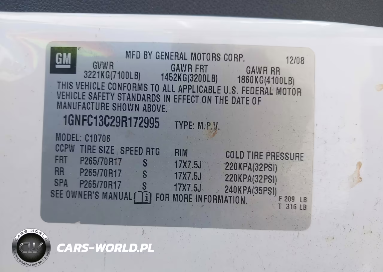2009 Chevrolet Tahoe Ls VIN:1GNFC13C29R172995 - 9