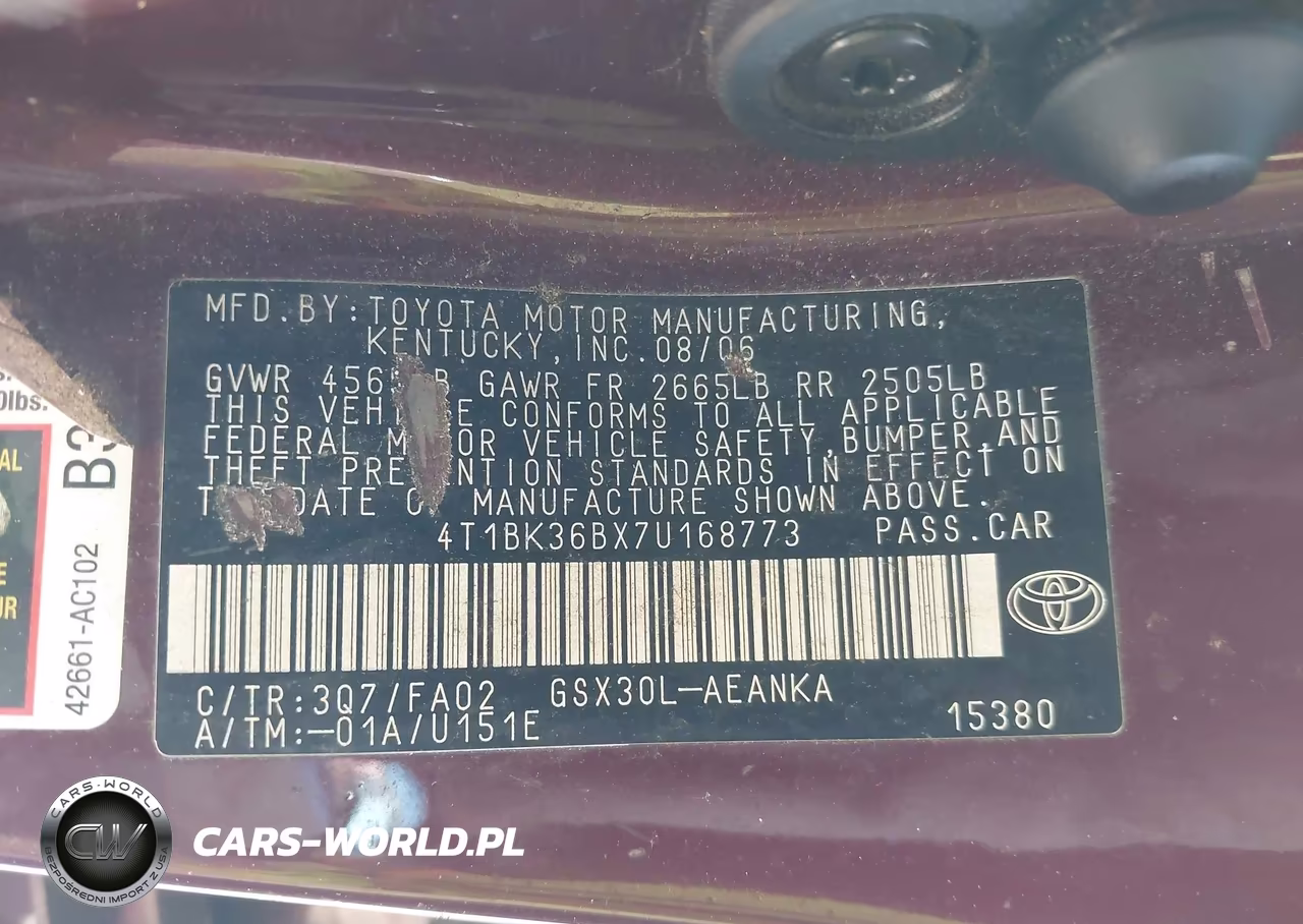 2007 Toyota Avalon Xl VIN:4T1BK36BX7U168773 - 9