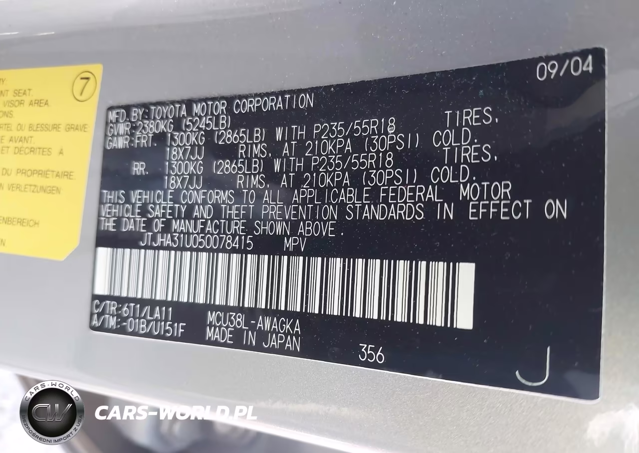 2005 Lexus Rx 330 VIN:JTJHA31U050078415 - 9