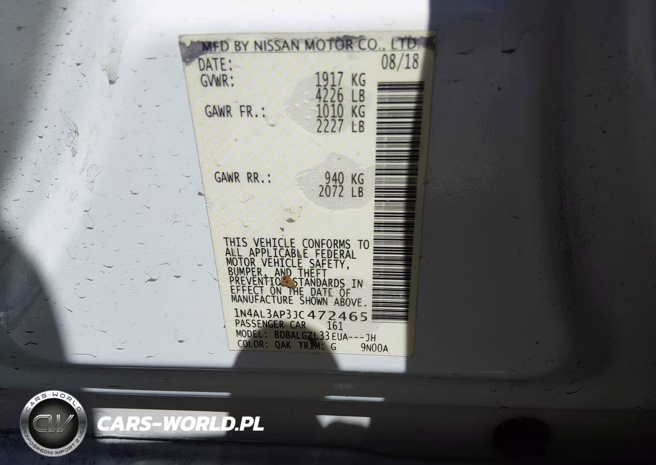 2018 Nissan Altima 2.5 S VIN:1N4AL3AP3JC472465 - 9