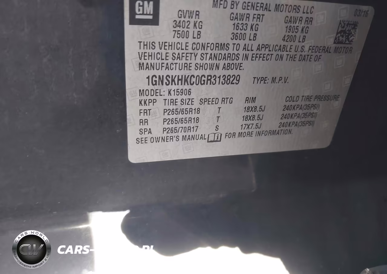 2016 Chevrolet Suburban Lt VIN:1GNSKHKC0GR313829 - 9