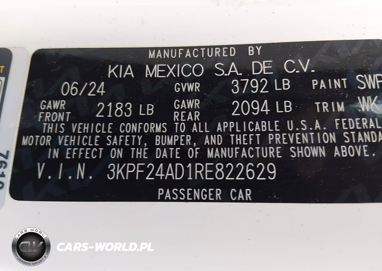 2024 Kia Forte Lxs VIN:3KPF24AD1RE822629 - 9