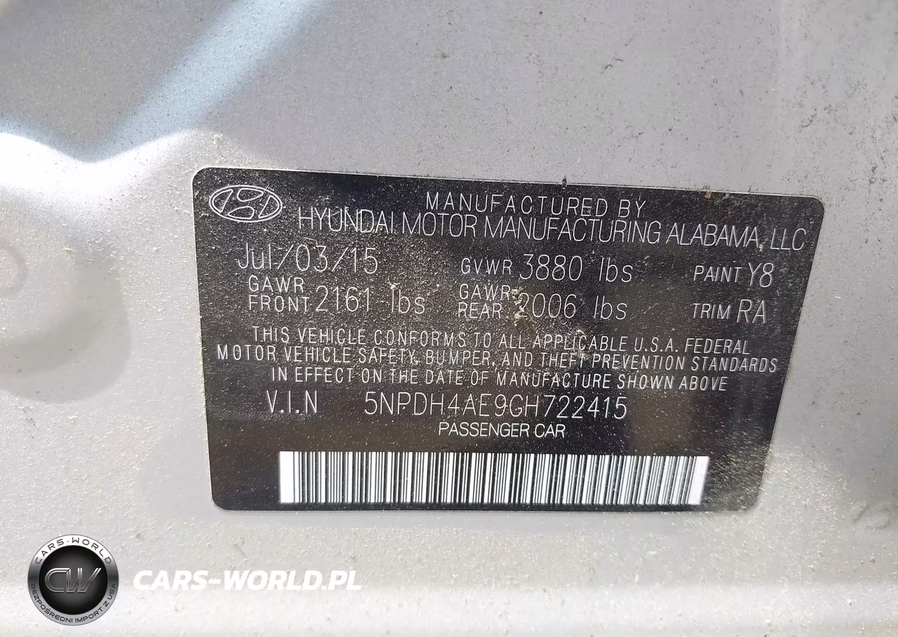 2016 Hyundai Elantra Se VIN:5NPDH4AE9GH722415 - 9
