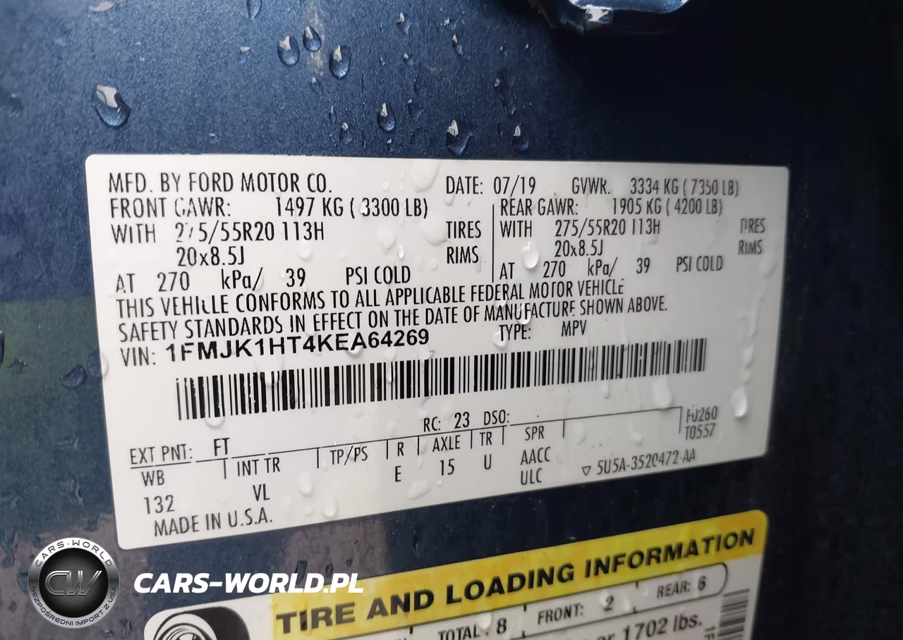2019 Ford Expedition Max Xlt VIN:1FMJK1HT4KEA64269 - 9