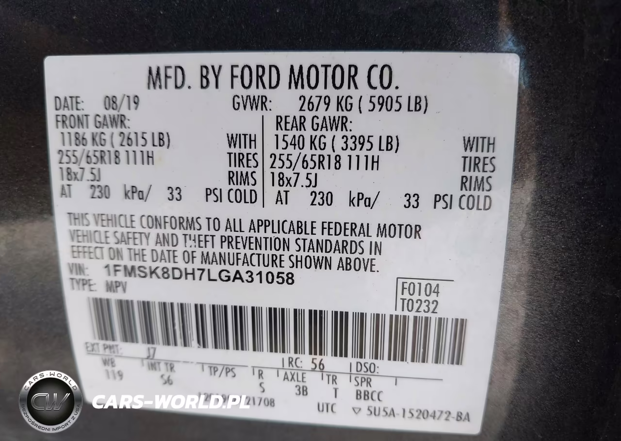 2020 Ford Explorer Xlt VIN:1FMSK8DH7LGA31058 - 9