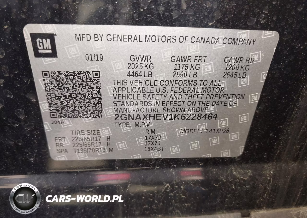 2019 Chevrolet Equinox Ls VIN:2GNAXHEV1K6228464 - 9