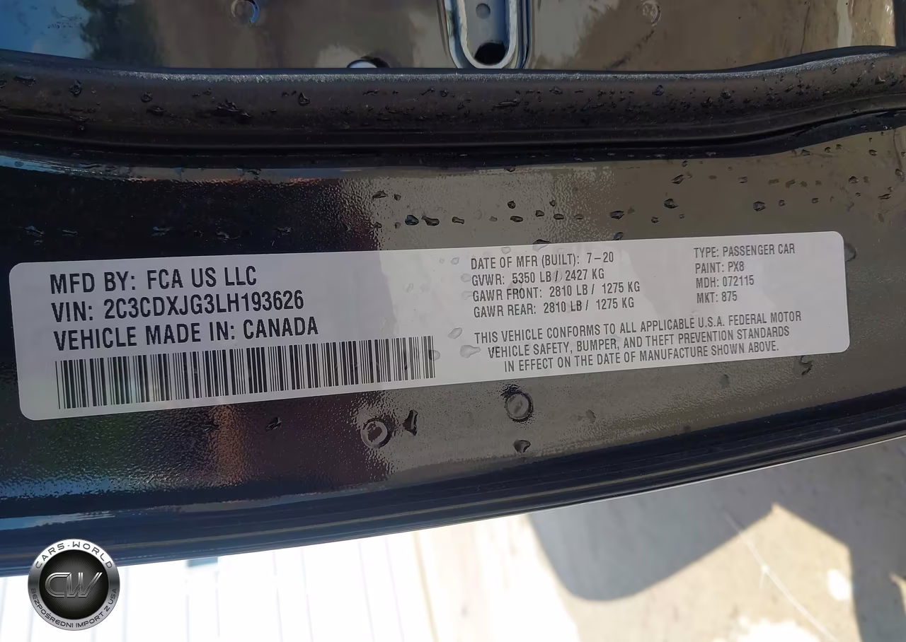 2020 Dodge Charger Sxt Awd VIN:2C3CDXJG3LH193626 - 9