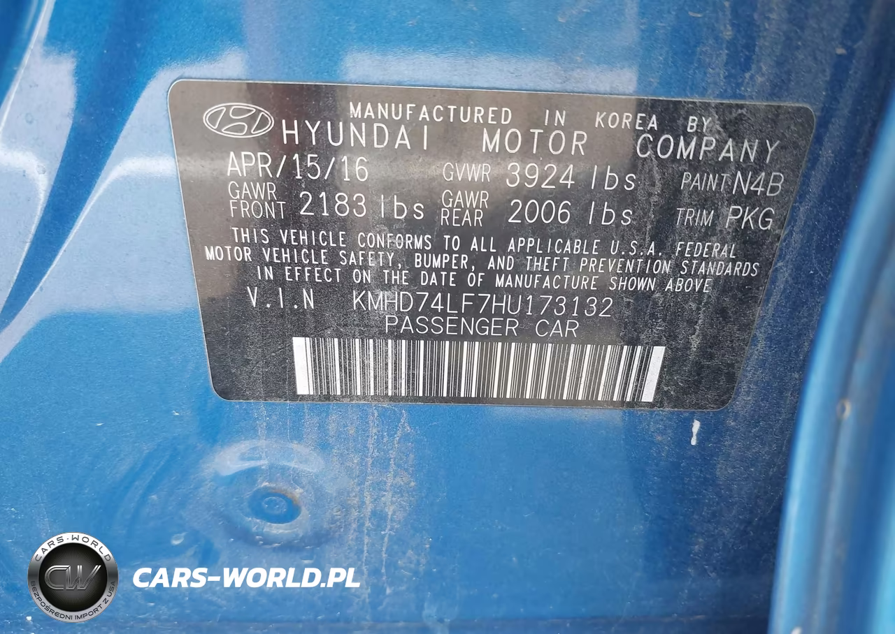 2017 Hyundai Elantra Se VIN:KMHD74LF7HU173132 - 9