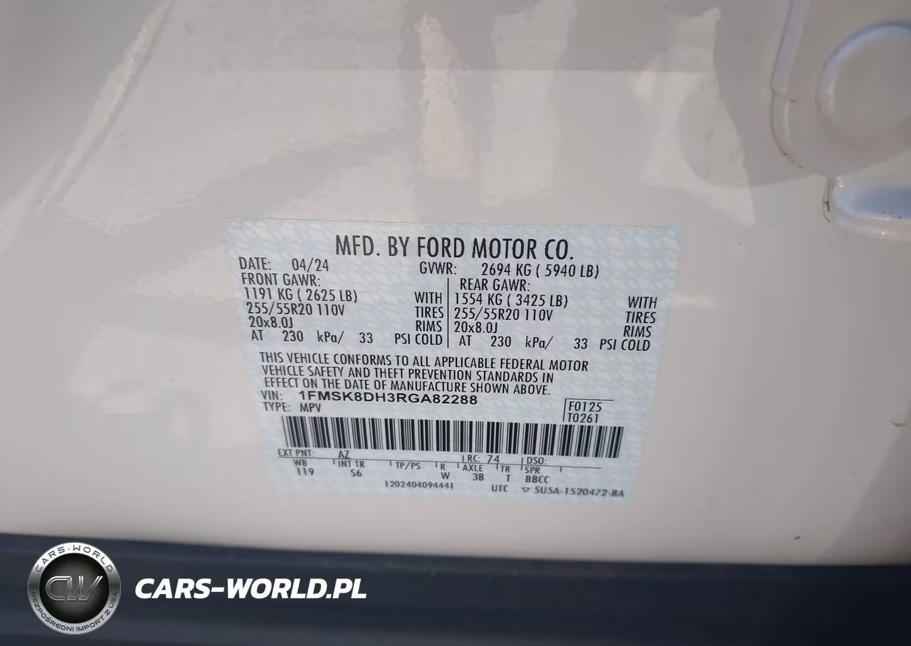 2024 Ford Explorer Xlt VIN:1FMSK8DH3RGA82288 - 9
