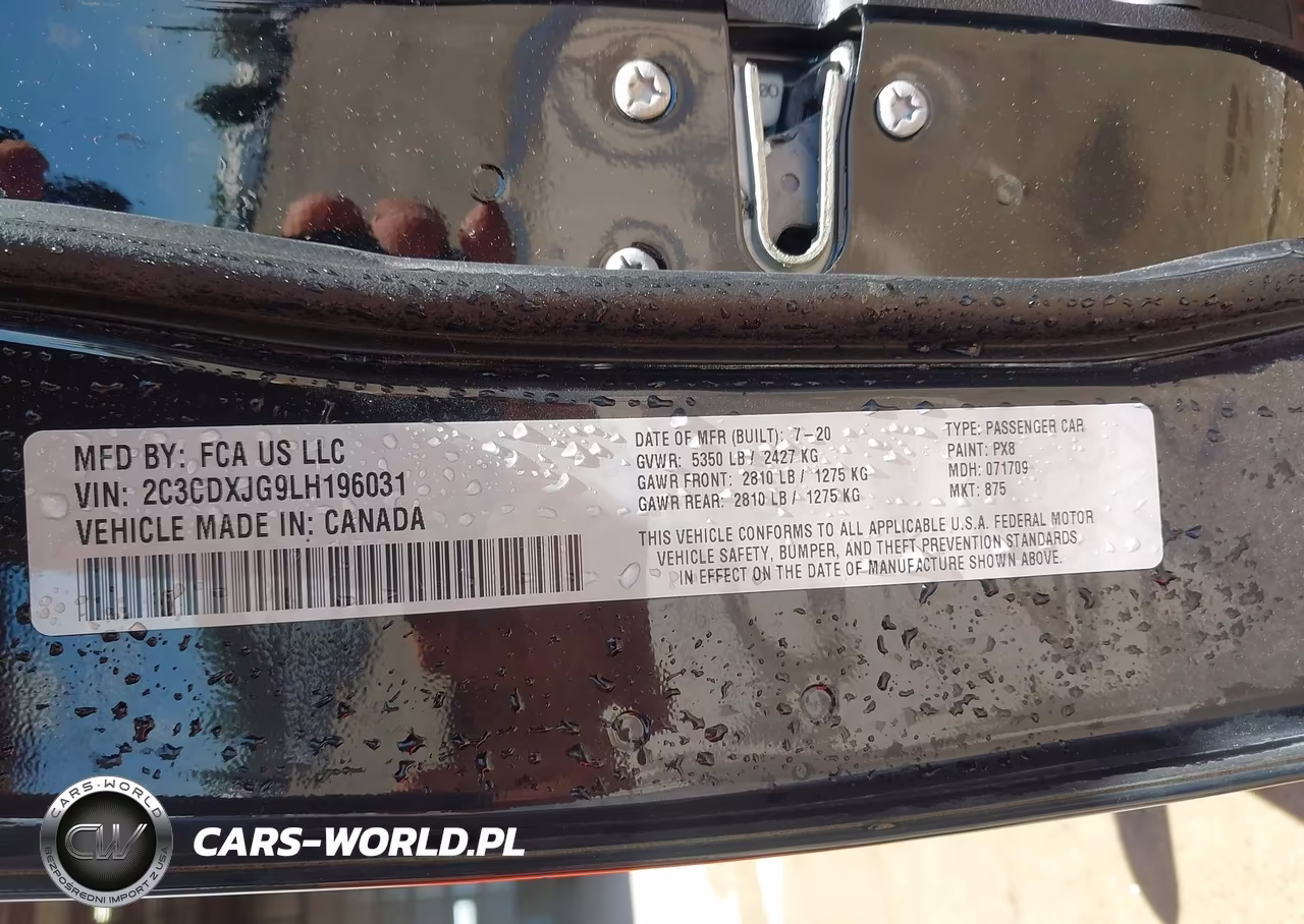 2020 Dodge Charger Sxt Awd VIN:2C3CDXJG9LH196031 - 9