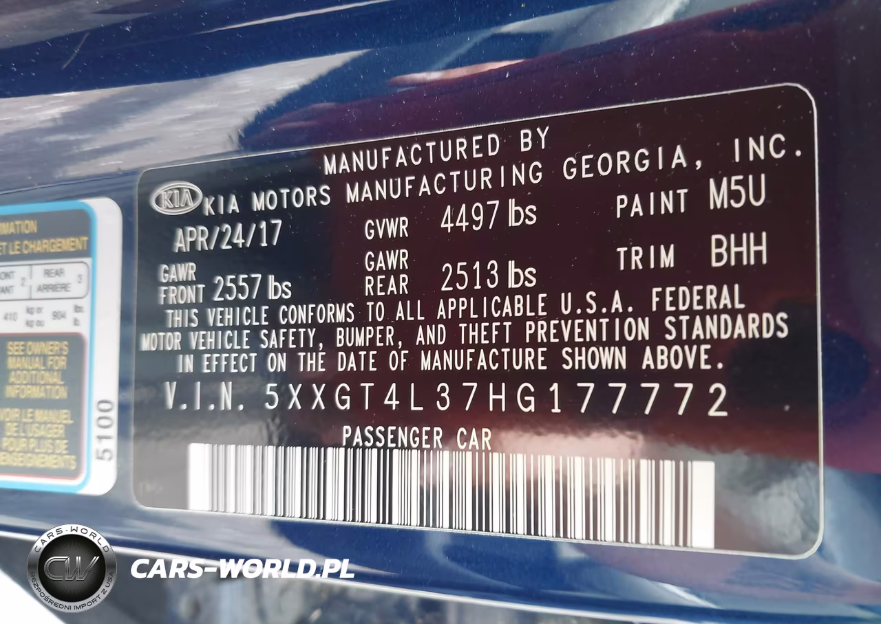 2017 Kia Optima Lx VIN:5XXGT4L37HG177772 - 9