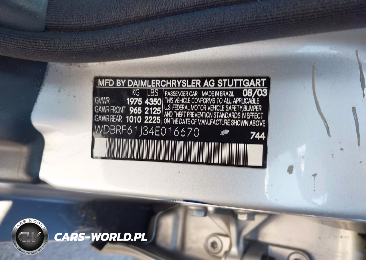 2004 Mercedes-Benz C 240 VIN:WDBRF61J34E016670 - 9