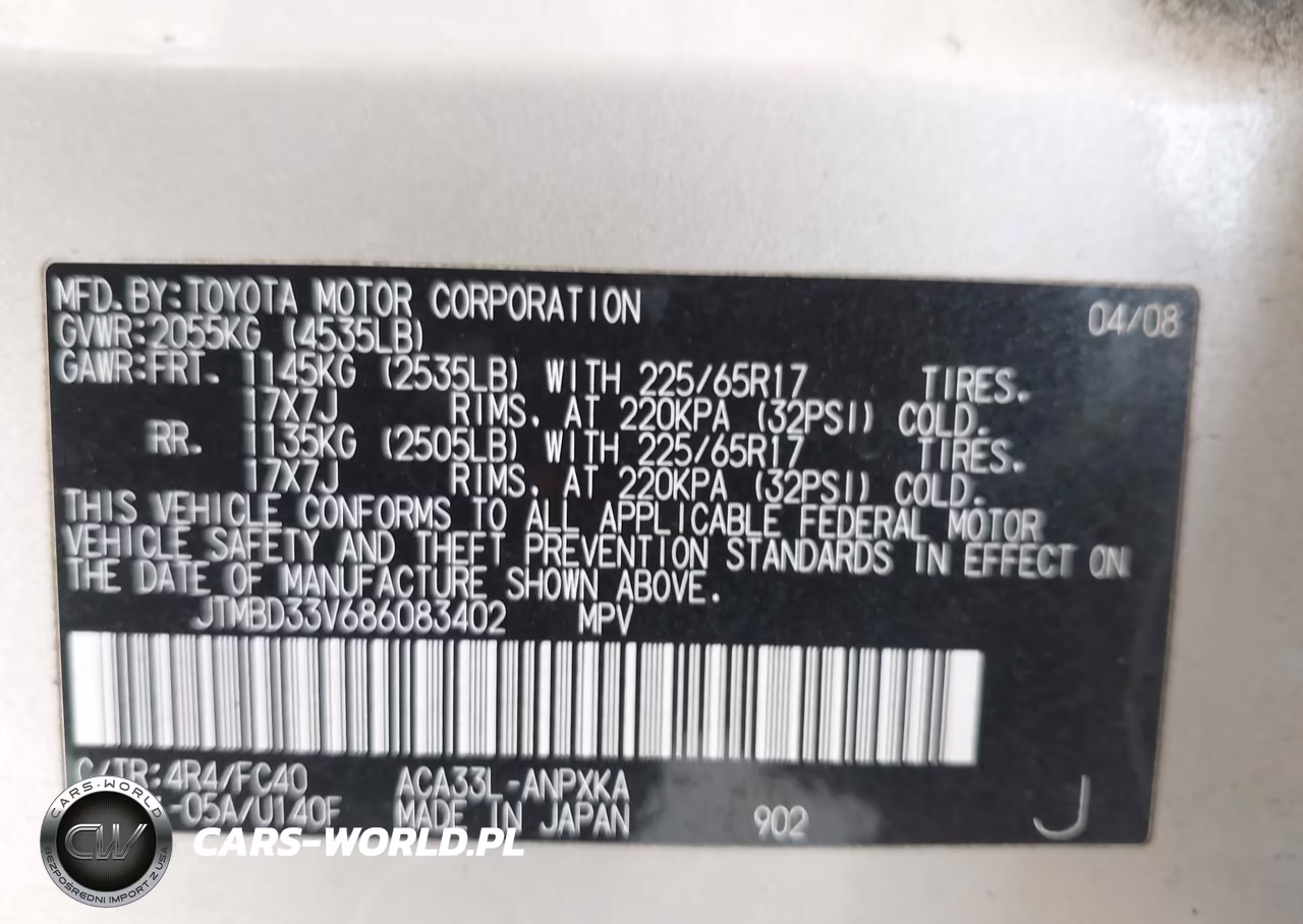 2008 Toyota Rav4 VIN:JTMBD33V686083402 - 9