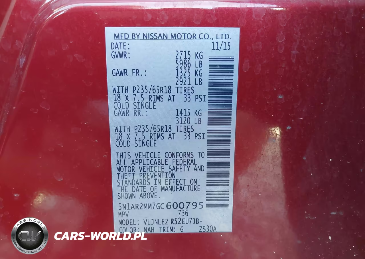 2016 Nissan Pathfinder Sv VIN:5N1AR2MM7GC600795 - 9