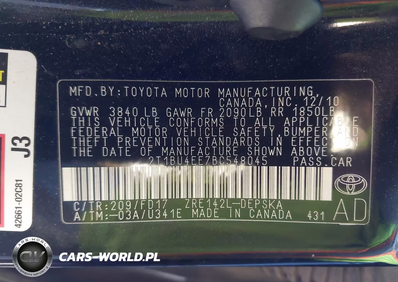 2011 Toyota Corolla S VIN:2T1BU4EE7BC548045 - 9
