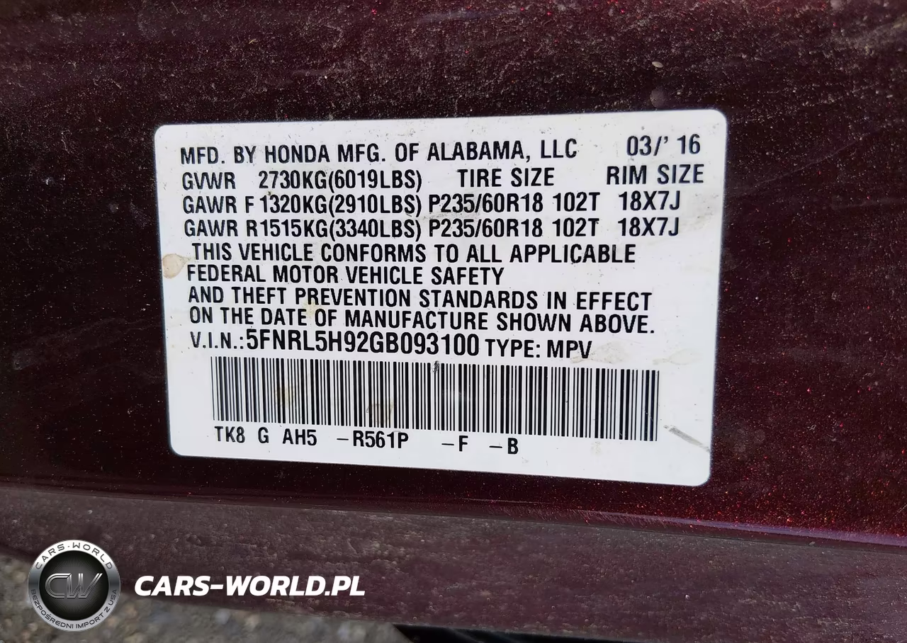 2016 Honda Odyssey Touring-Touring Elite VIN:5FNRL5H92GB093100 - 9