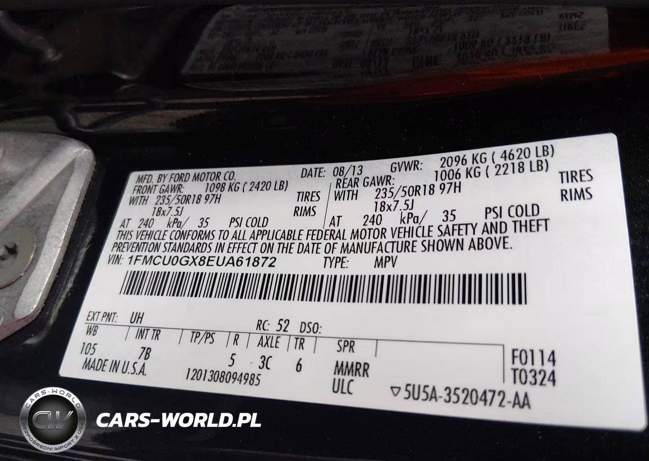 2014 Ford Escape Se VIN:1FMCU0GX8EUA61872 - 9