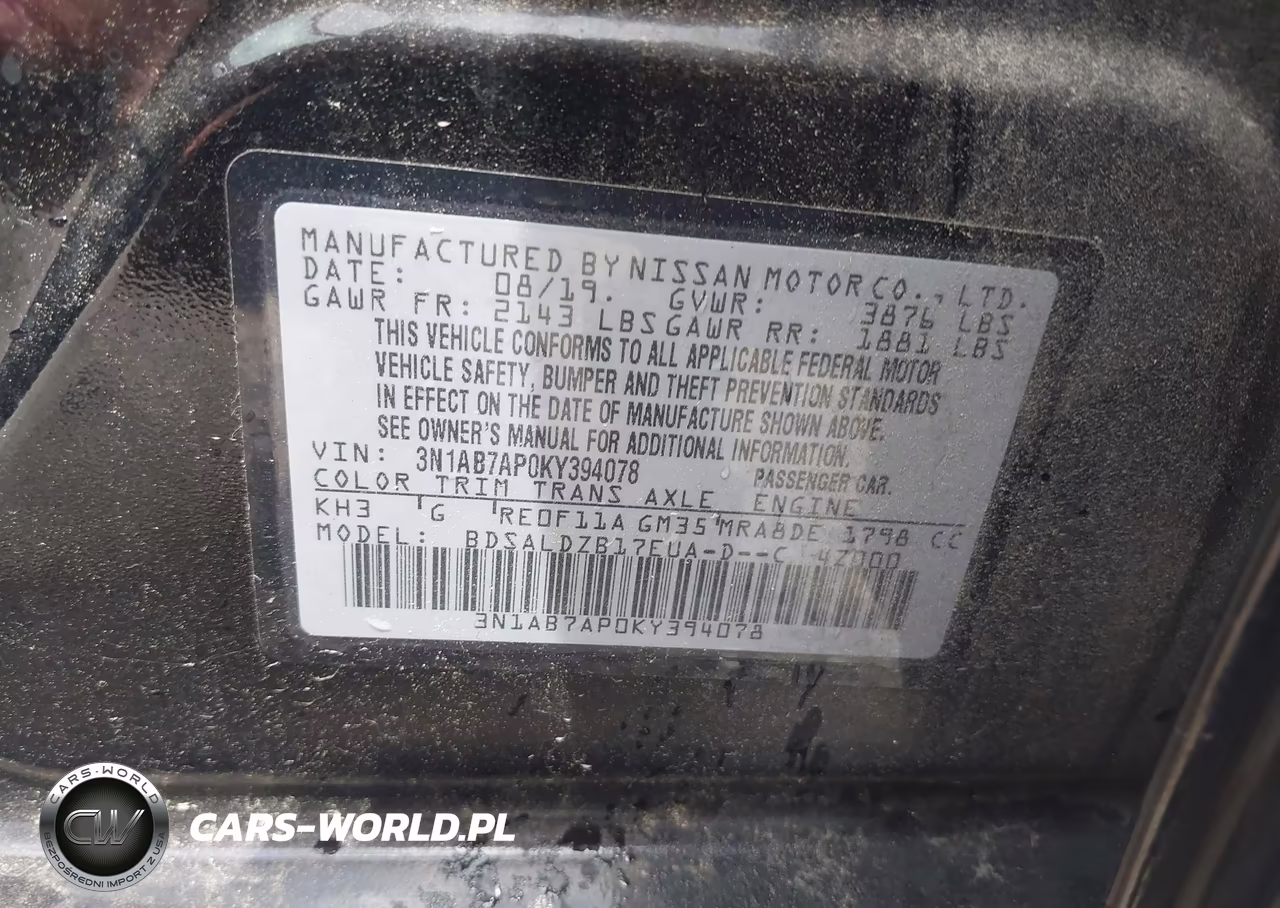 2019 Nissan Sentra Sv VIN:3N1AB7AP0KY394078 - 9