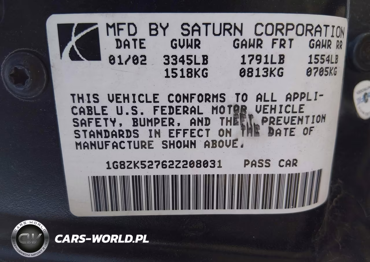 2002 Saturn S-Series Sl2 VIN:1G8ZK52762Z208031 - 9