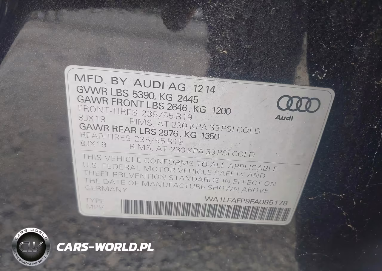 2015 Audi Q5 2.0T Premium VIN:WA1LFAFP9FA085178 - 9