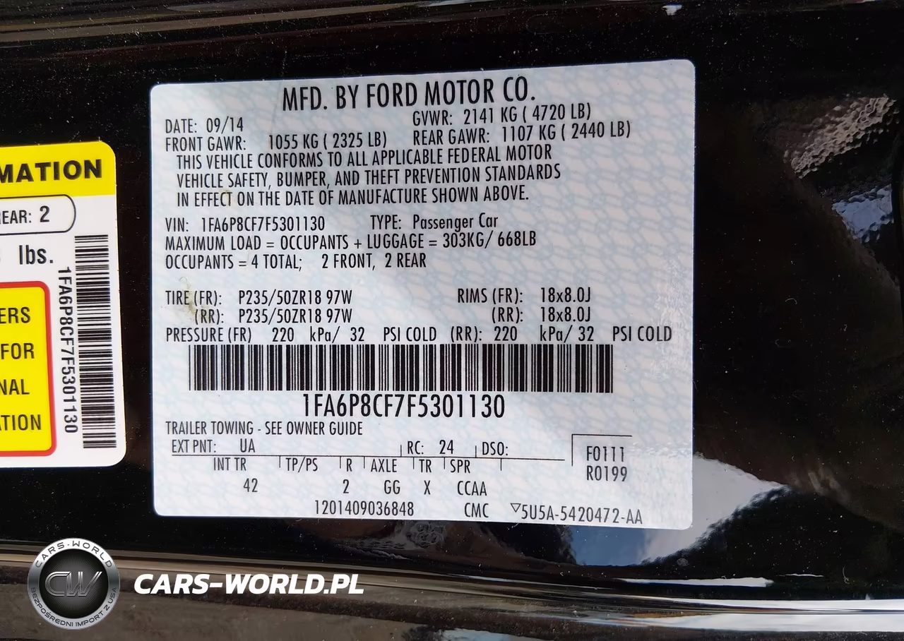 2015 Ford Mustang Gt Premium VIN:1FA6P8CF7F5301130 - 9