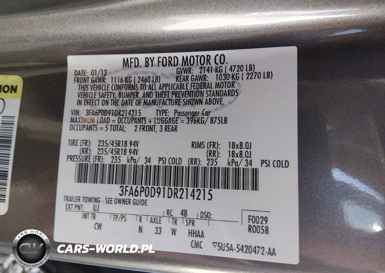 2013 Ford Fusion Titanium VIN:3FA6P0D91DR214215 - 9